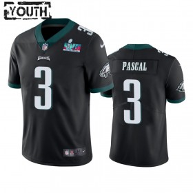Lasten Philadelphia Eagles NFL Pelipaita Zach Pascal 3 Musta Super Bowl LVII Vapor Limited
